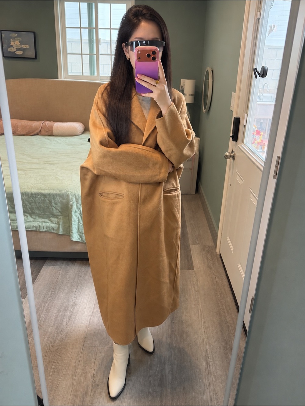 60% Cashmere Australian Wool Oversized Camel Maxi Coat S